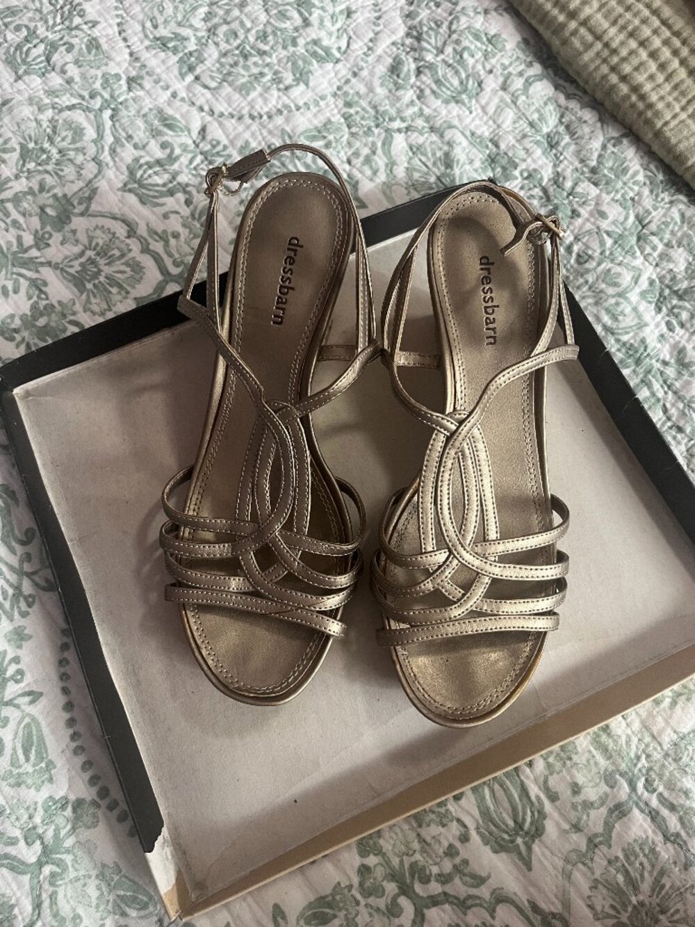 Dress barn- Snakeskin strappy wedges (7/7.5)